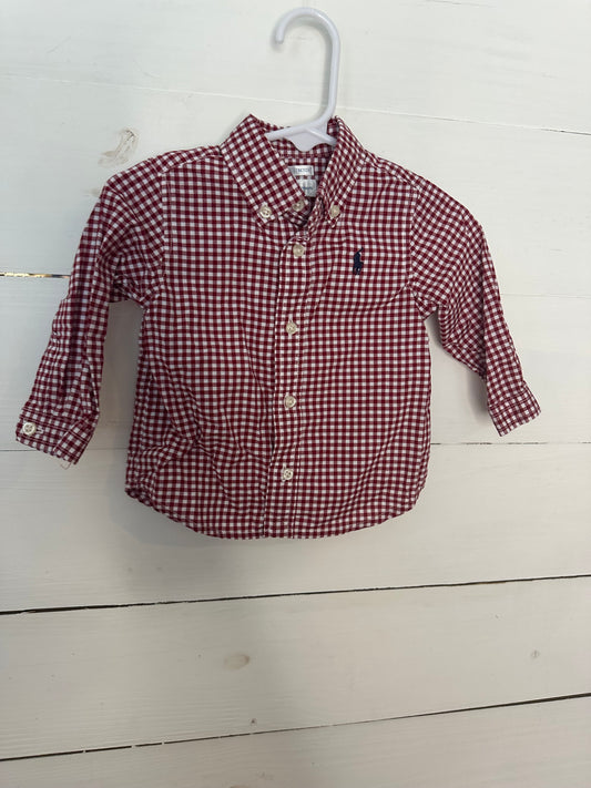 6m - Ralph Lauren Red Gingham Button Up