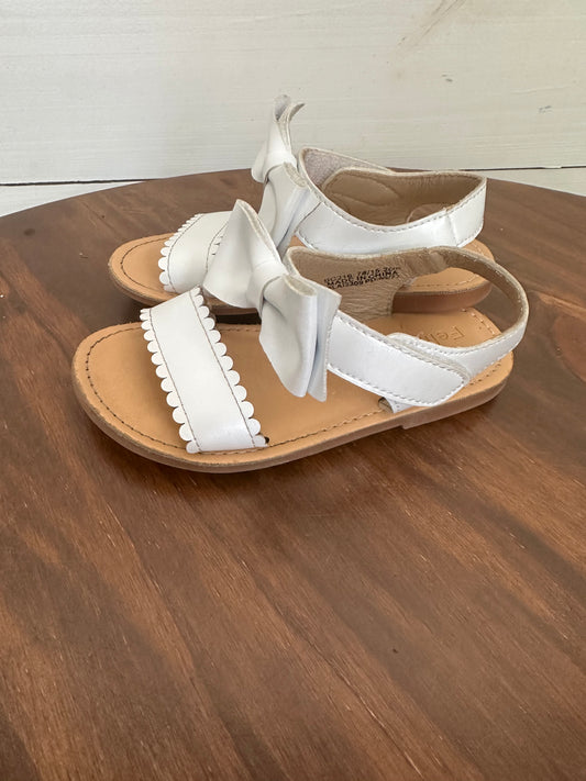 7 - Felix & Flora White Sandals with Scallop Details and Bow