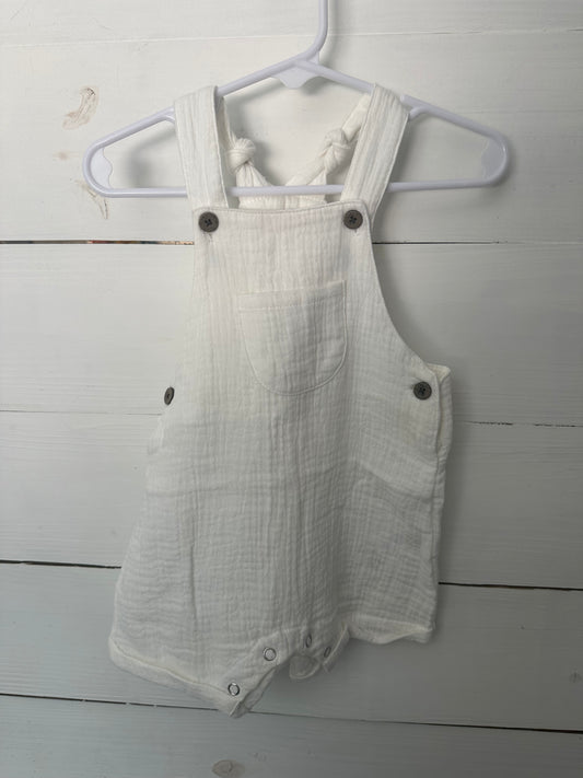 12-18M - Ettie H White Muslin Overalls