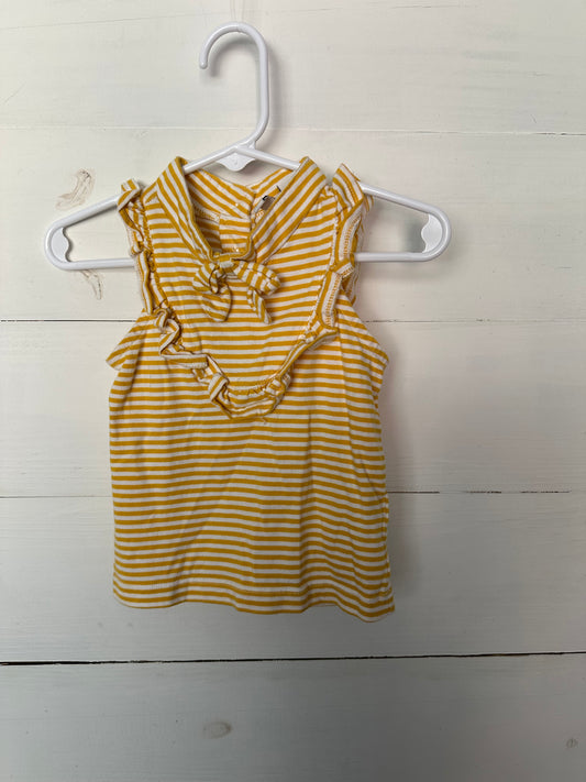 Janie & Jack Mustard Yellow Ruffle and Bow Short Sleeve Shirt