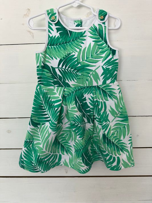 4T - Janie & Jack Green Palm Dress