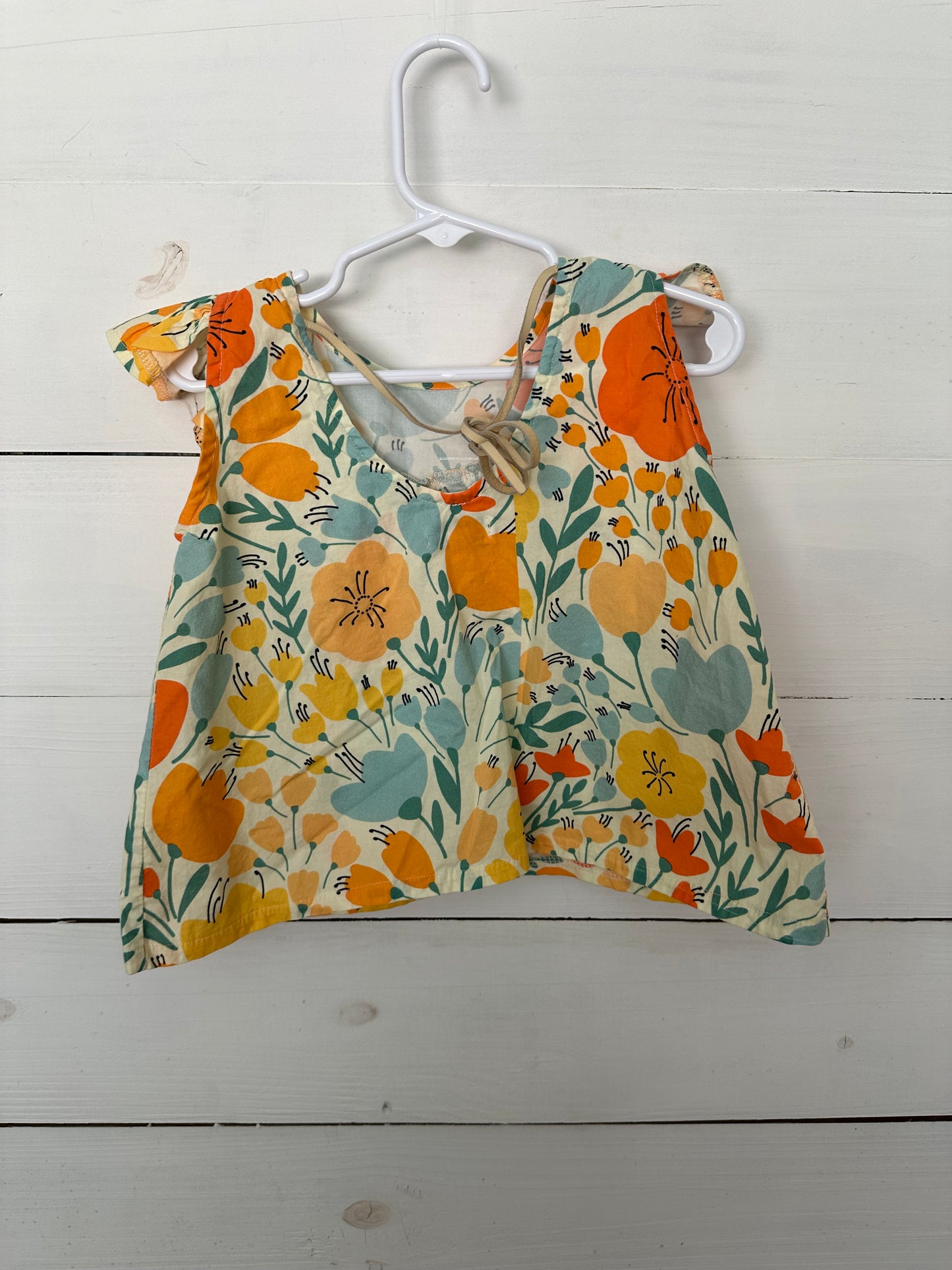 3- The Crafted Co - Orange and Green Floral Top