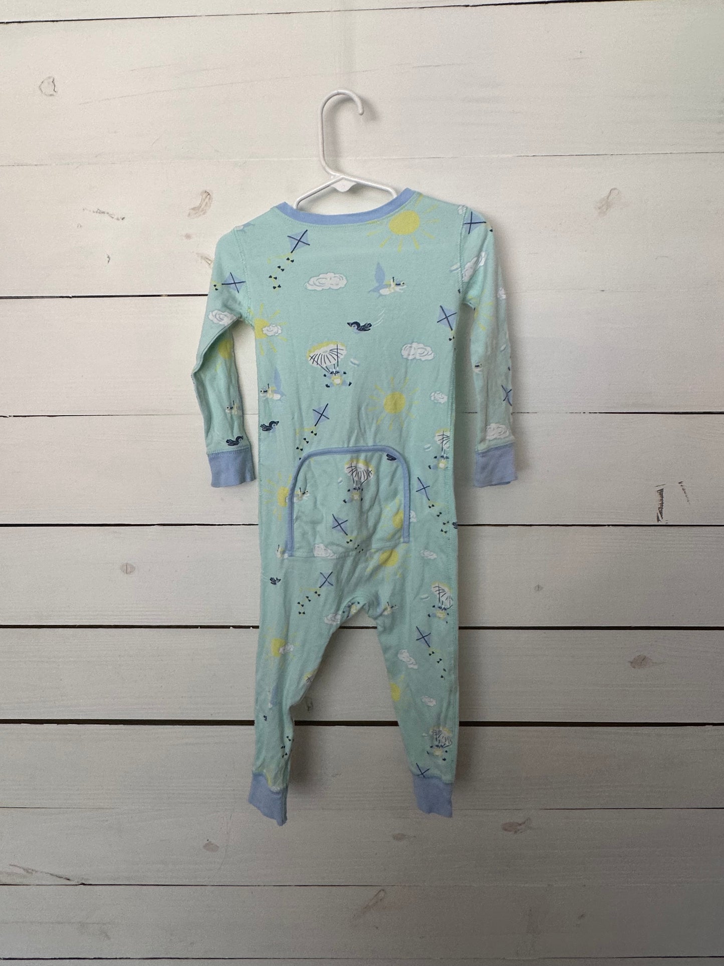 2T - TBBC One Piece Jammies - Racoons with parashutes and flying chipmunks