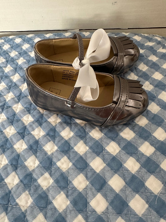 Janie & Jack Metallic Dark Pewter Dressy Shoes