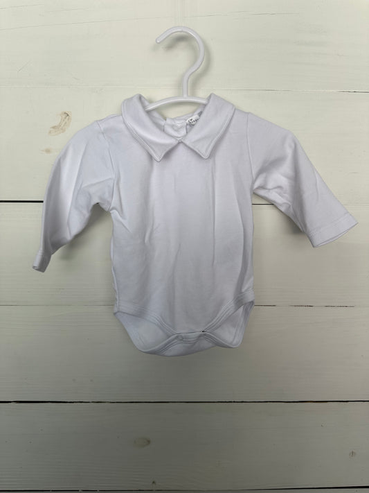 0-3M - Kissy Kissy White Collared Onesie