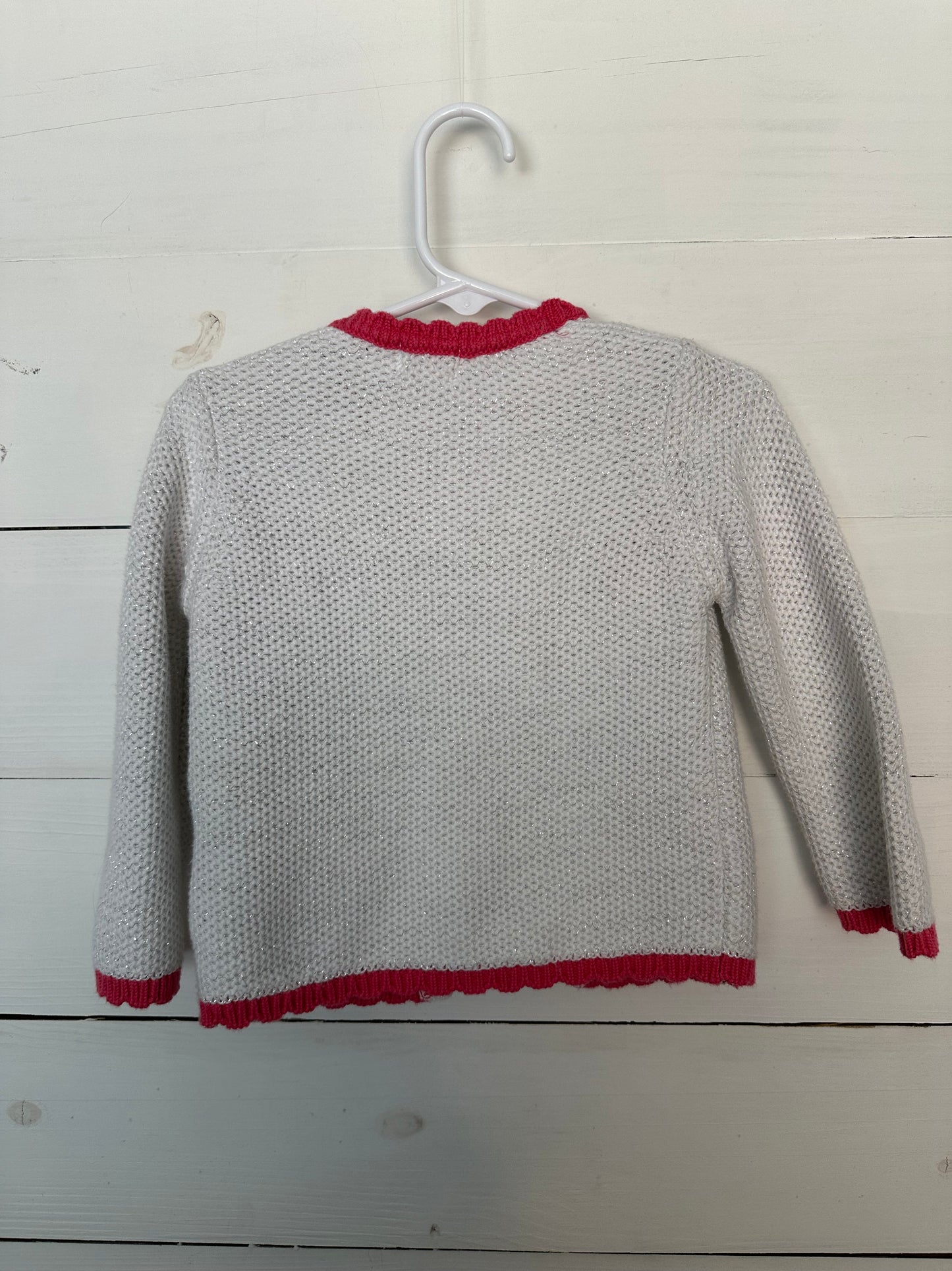 12/18M - Mud Pie Reindeer Sparkle Sweater with Pom Pom Noses