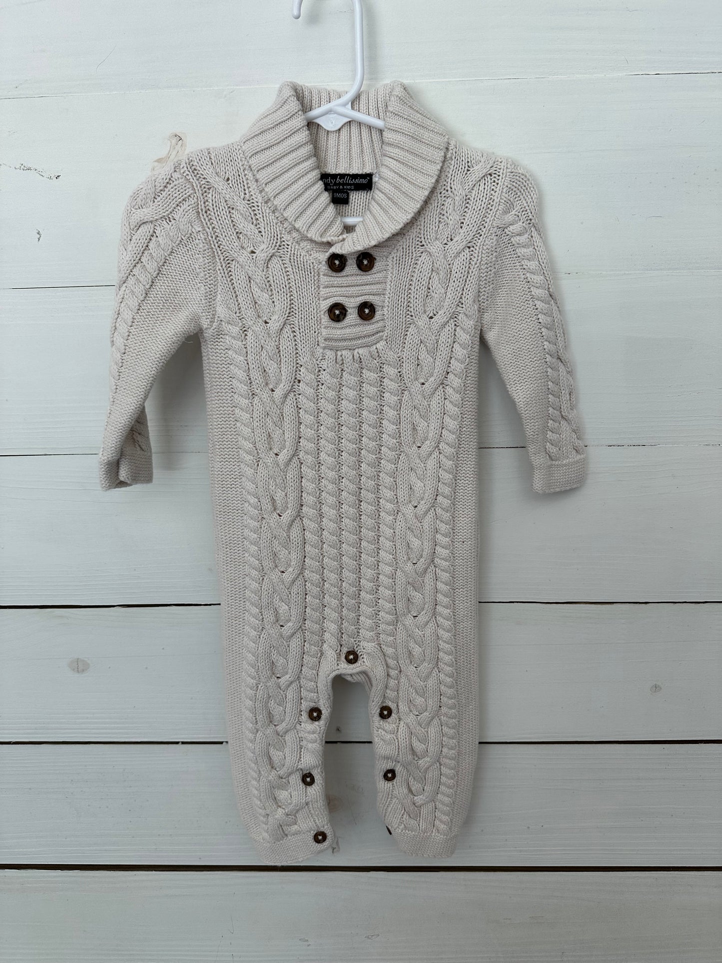 Wendy Bellissimo Cable Knit Long-sleeved Romper