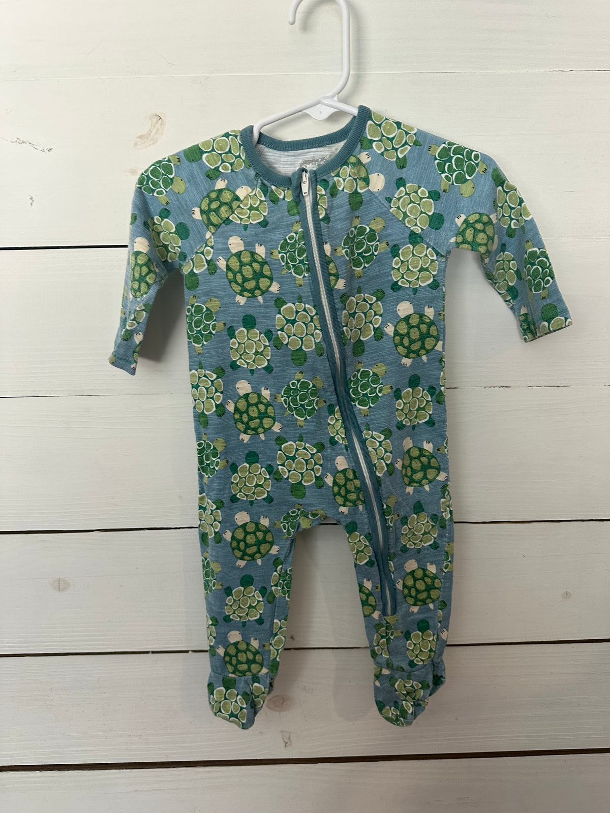 3-6M - Mud Pie Blue Jammies with Turtles