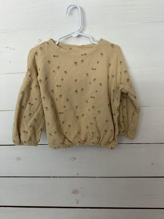 Rylee & Crew Golden Yellow Sweatshirt with sweet flower detail