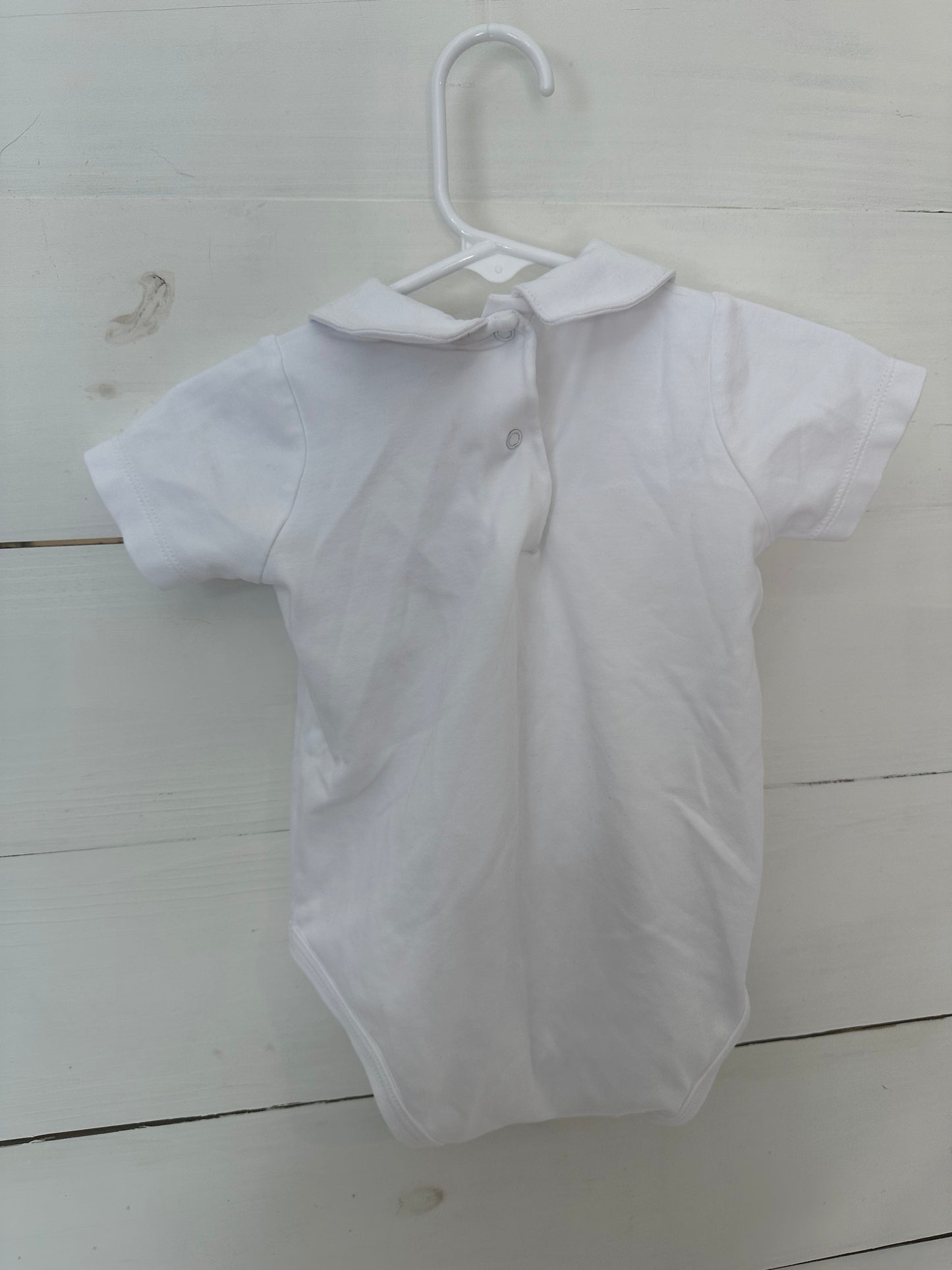 6-12M - TBBC White Collared Onesie