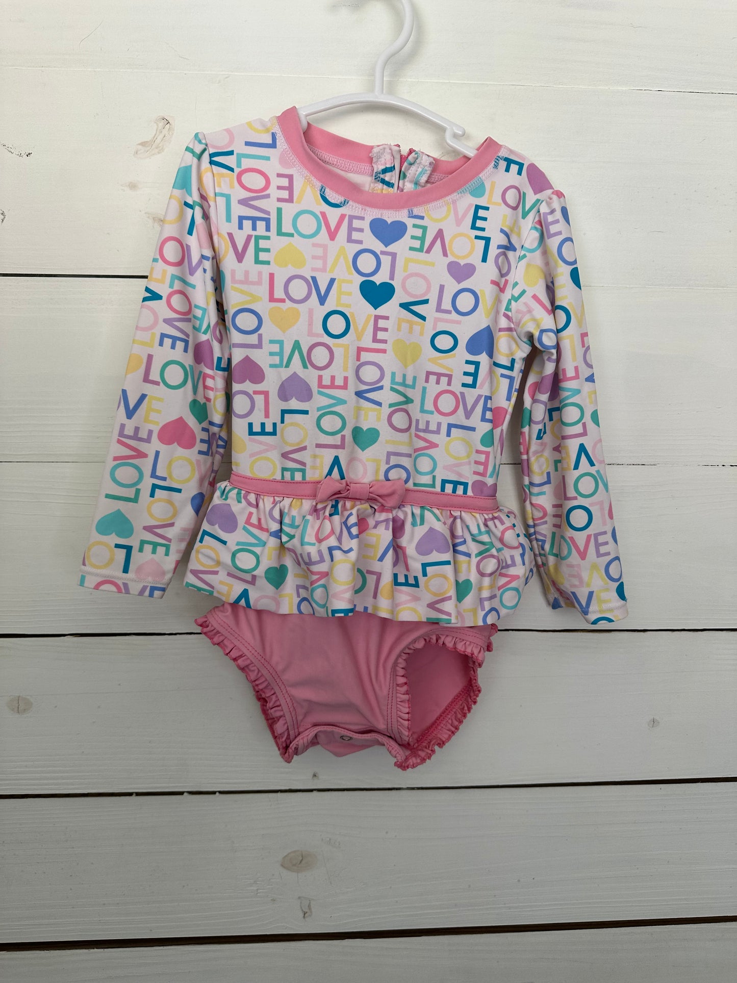 3T - Ruffle Butts - LOVE & Hearts One Piece Swimsuit