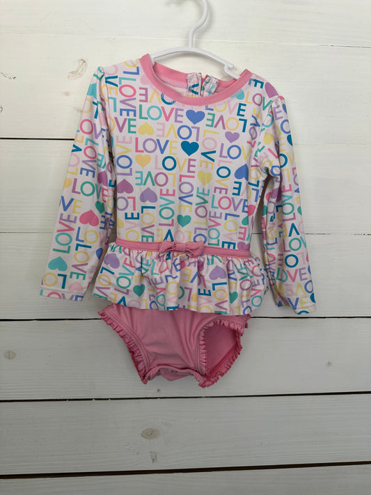 3T - Ruffle Butts - LOVE & Hearts One Piece Swimsuit