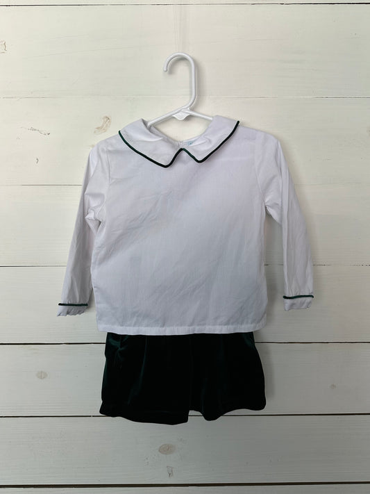 Flynn & Kelsey - Velvet Dress Shorts and Corduroy Shirt with velvet piping
