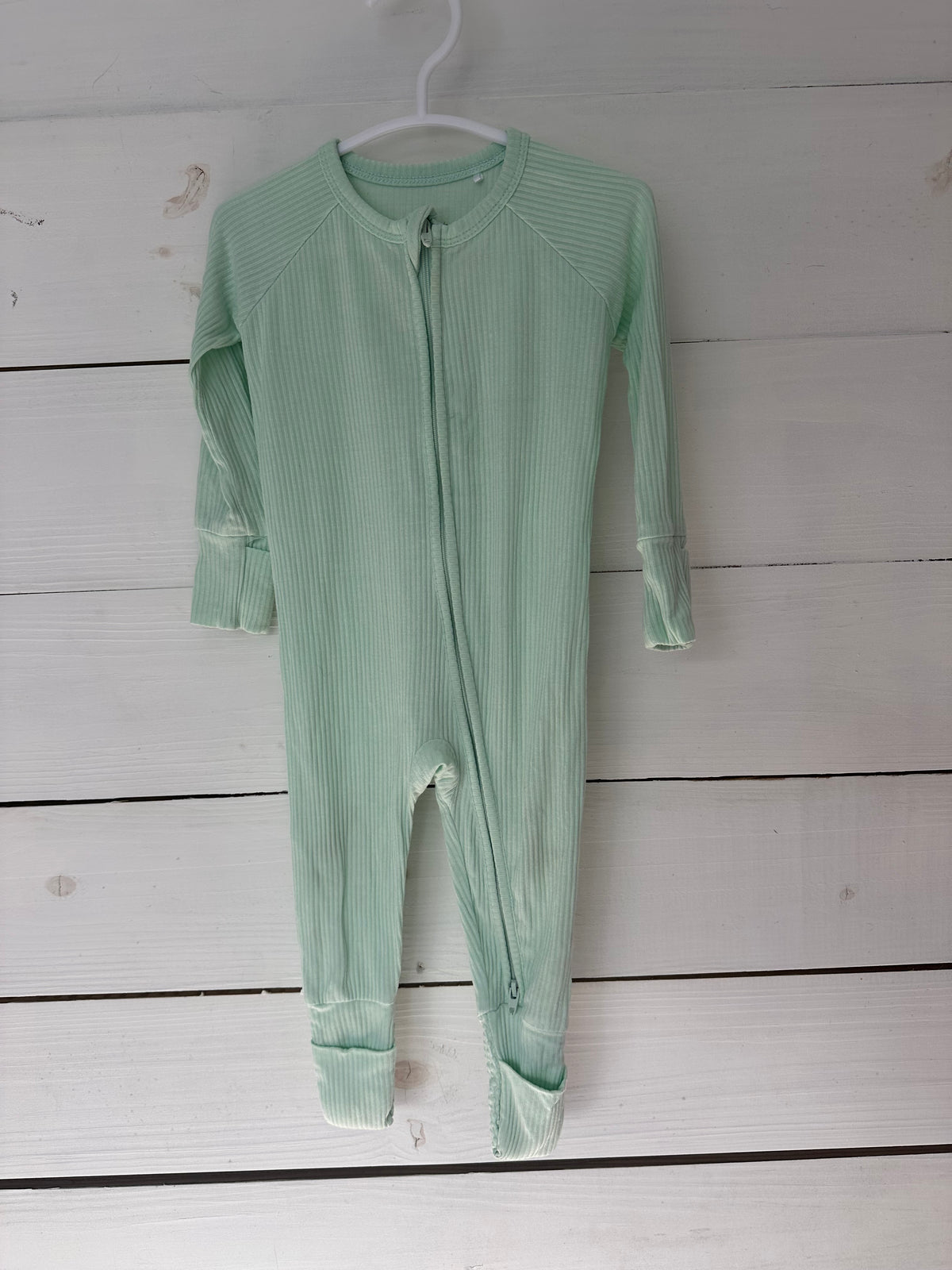 3-6M - The Sleepy Sloth Ribbed Mint Jammies