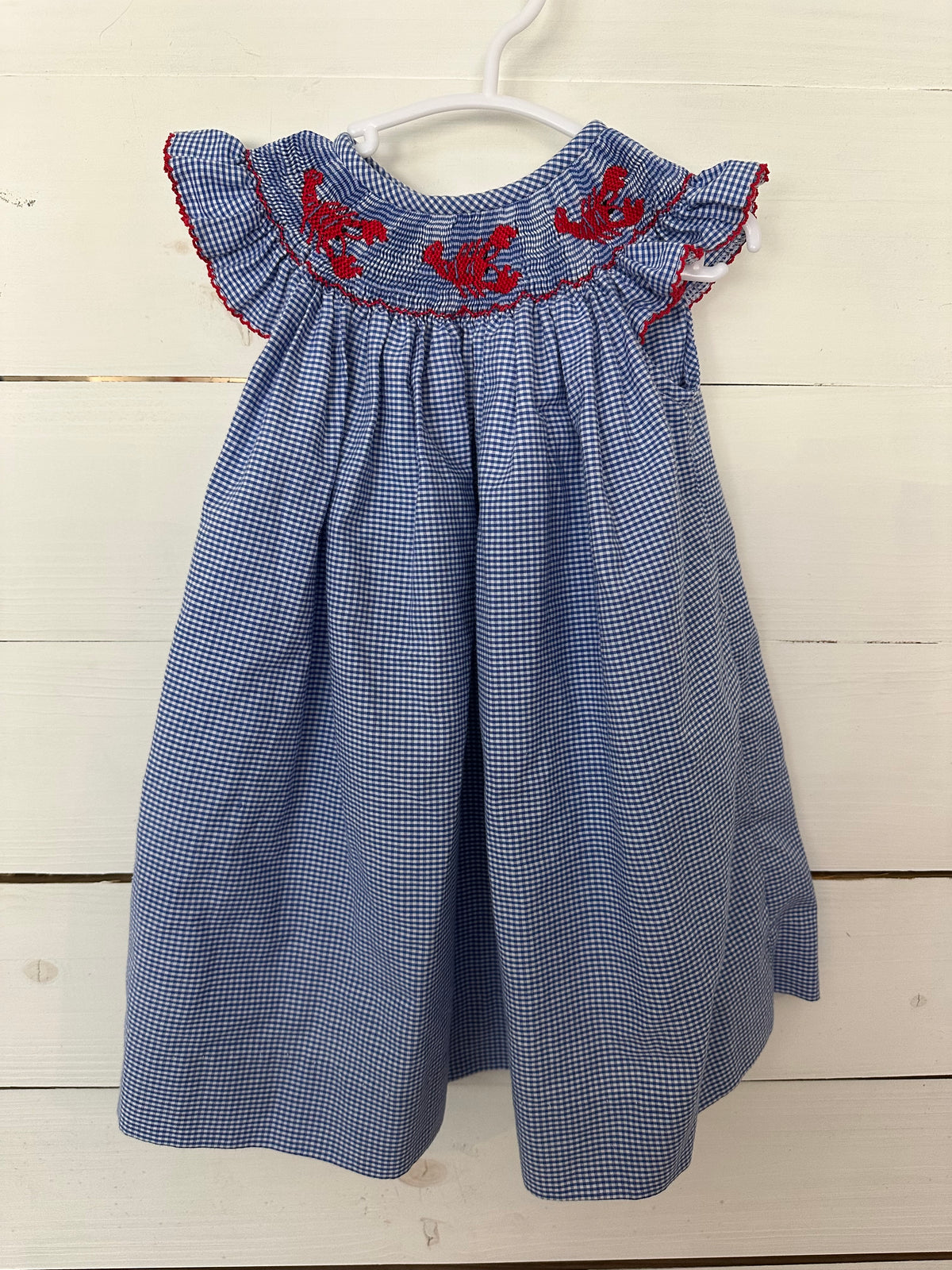 12M - Southern Sunshine Smocked Lobster Dress