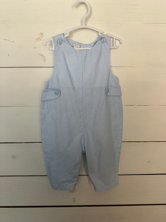 24M - Petit Ami Baby Blue Gingham Longalls