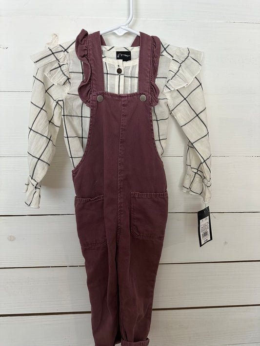 Art Class Purple Mauve Jean Overalls and matching blouse