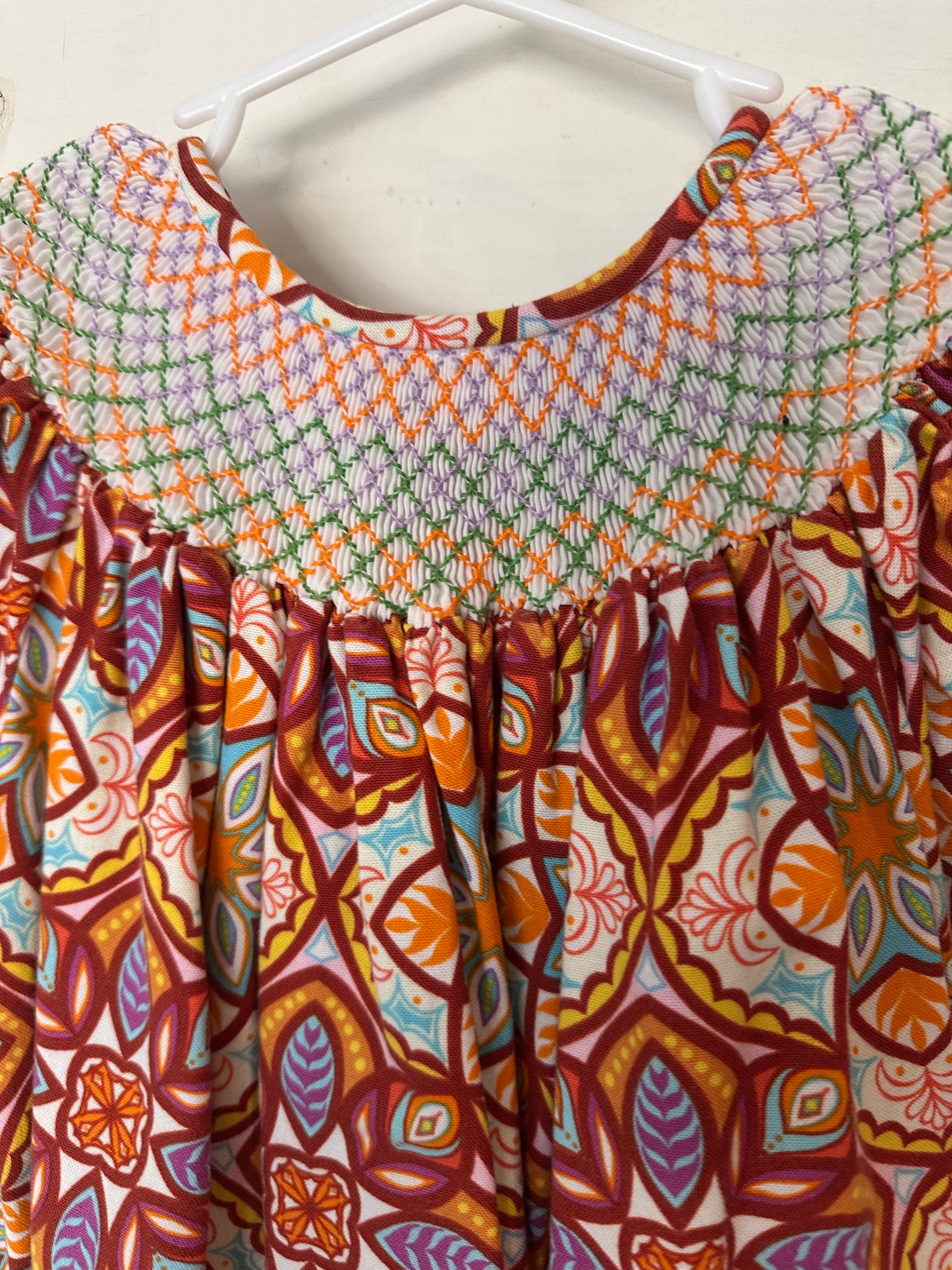 4T- Orange Smocked Bishop Dress - Krewe