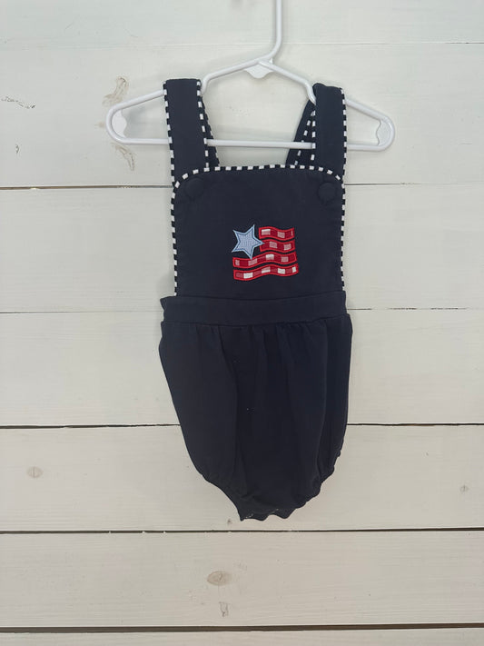 24m - Stitchy Fish Cotton Bubble with American Flag