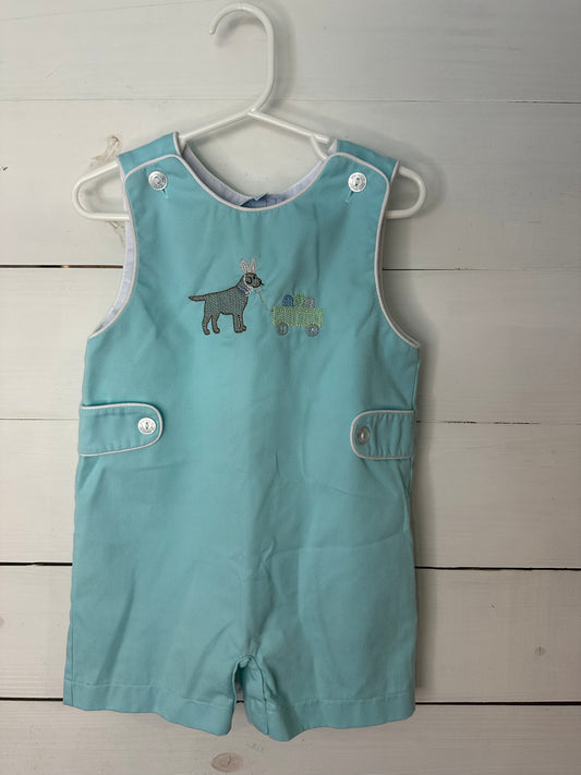 24M - Little English Jon Jon with Embroidered Lab and Easter Egg Wagon