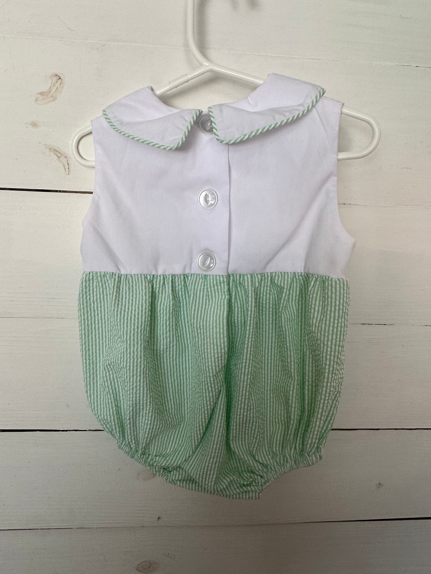 18/24M - TBBC Sleeveless Bradford Bubble - Green Seersucker