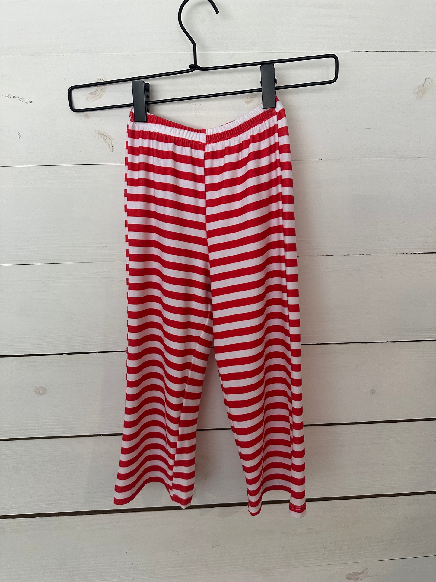 Red and white striped pull on pants