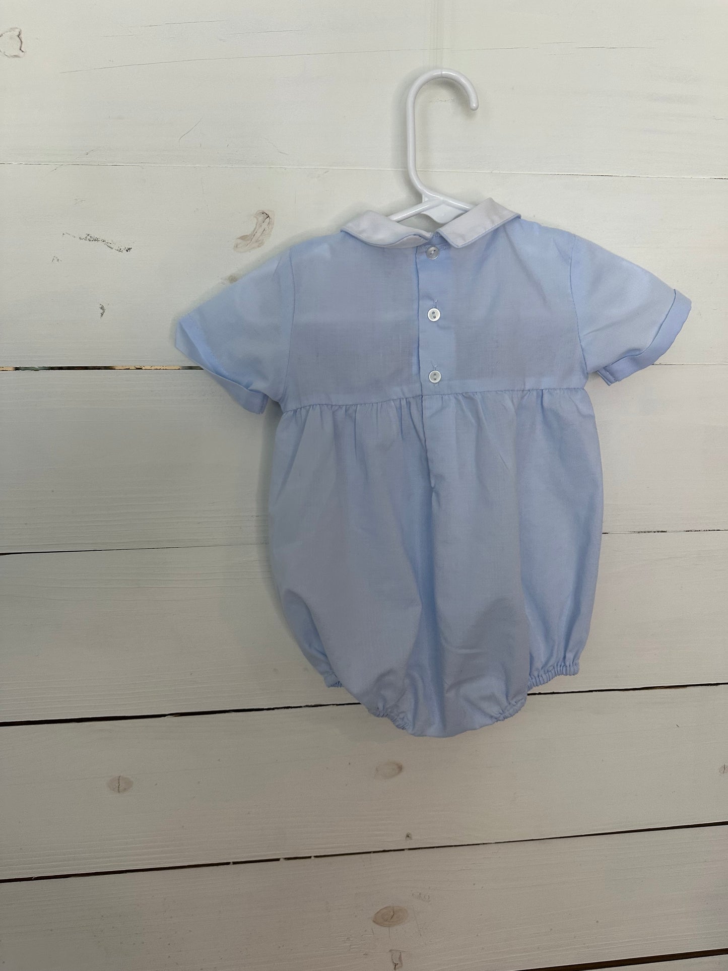 6M - Feltman Brothers Baby Blue Bubble with Smocked Design