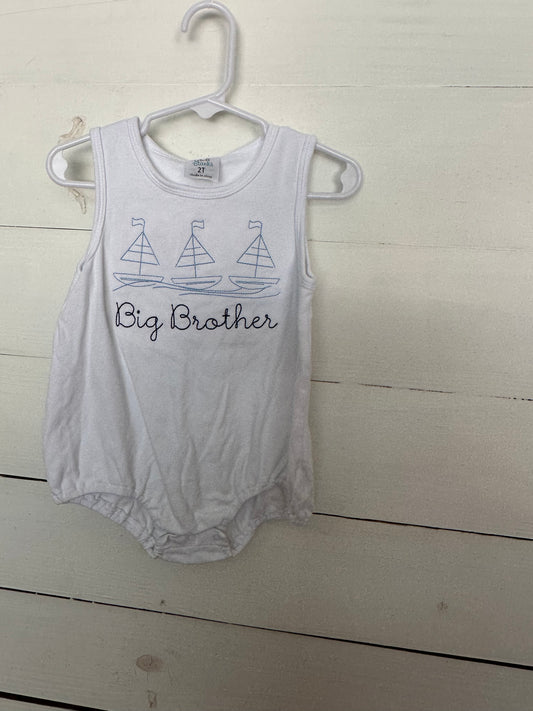 Big brother with boats embroidered bubble