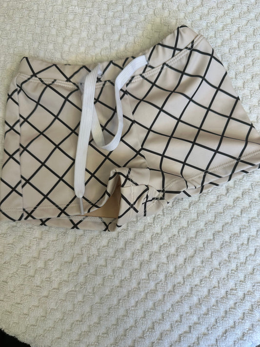 12-18M - Kortni Jeane Black & White  Swim Trunks - Euro Short Style