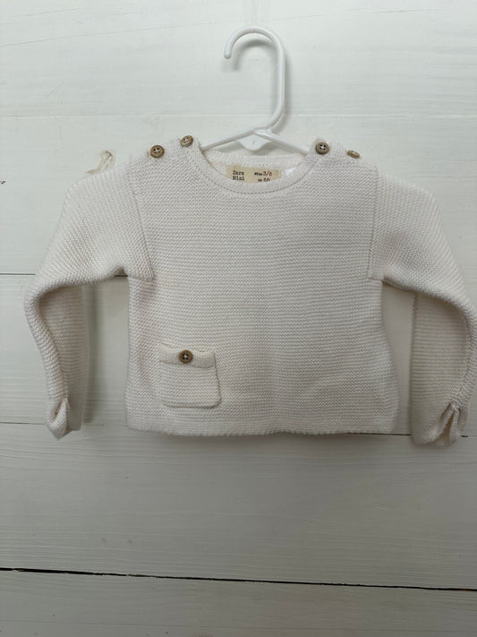 Zara Knit Sweater with Button Closure on Shoulder