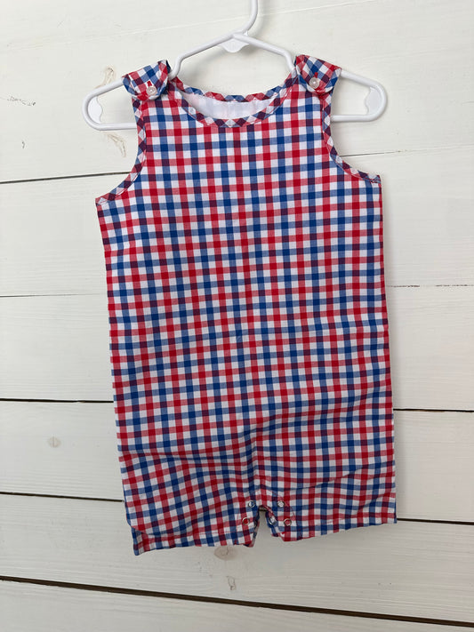 24m - Crown & Ivy - Red, White, & Blue Gingham Jon Jon