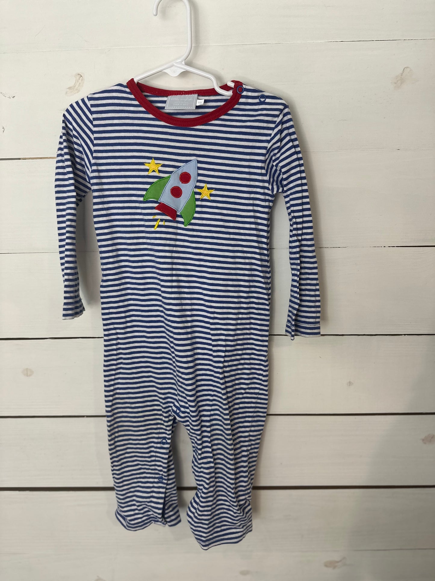 2T - Little English Striped Rocket Romper