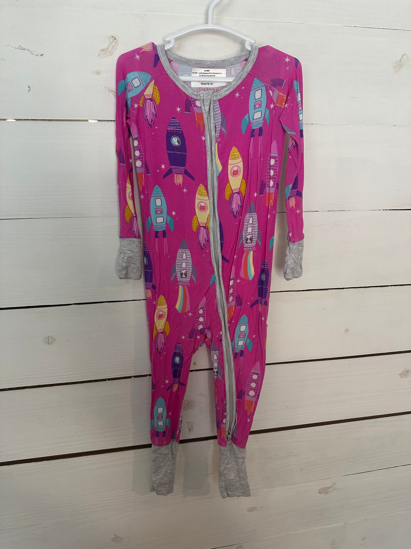 12/18M - Little Sleepies Pink Rockets with Kitties & Puppies