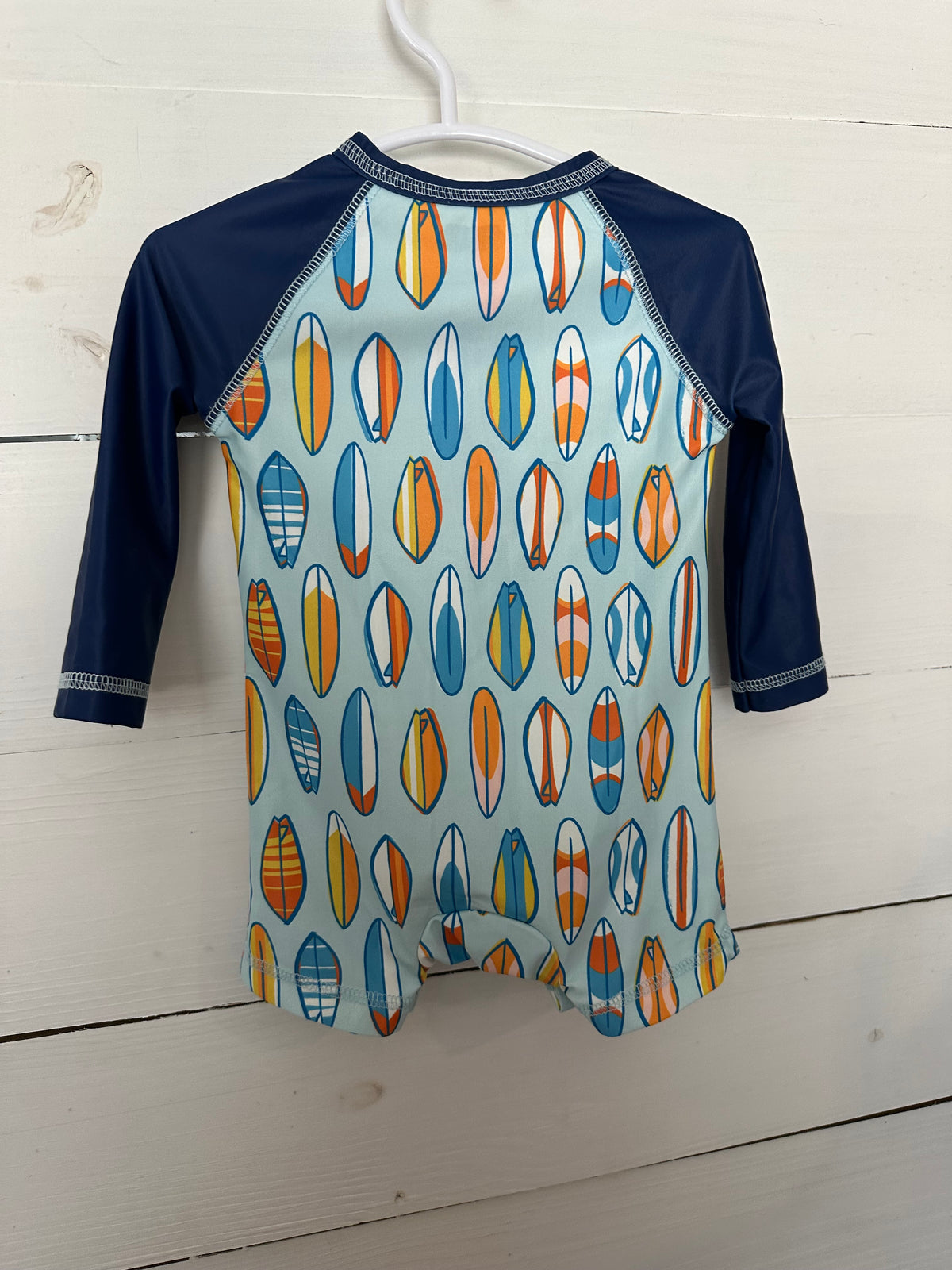 3-6M - Mud Pie Surfboard Swimsuit with Matching Hat