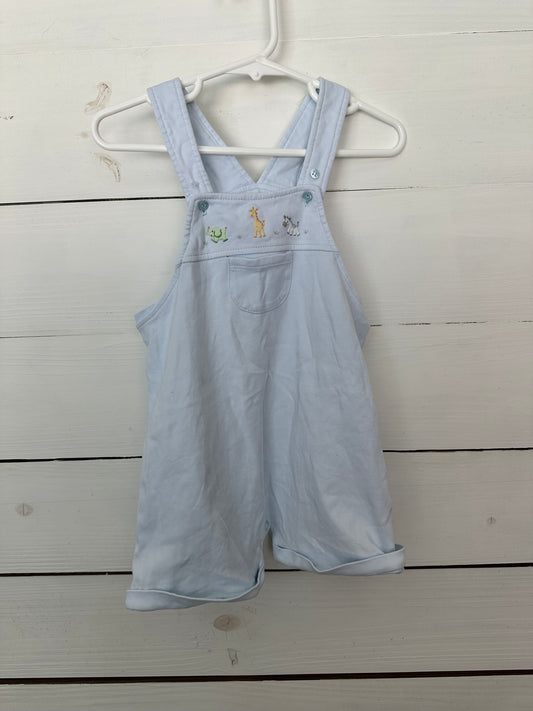 24m - Squiggles Baby Blue Cotton Jon Jon with Embroidered Animals