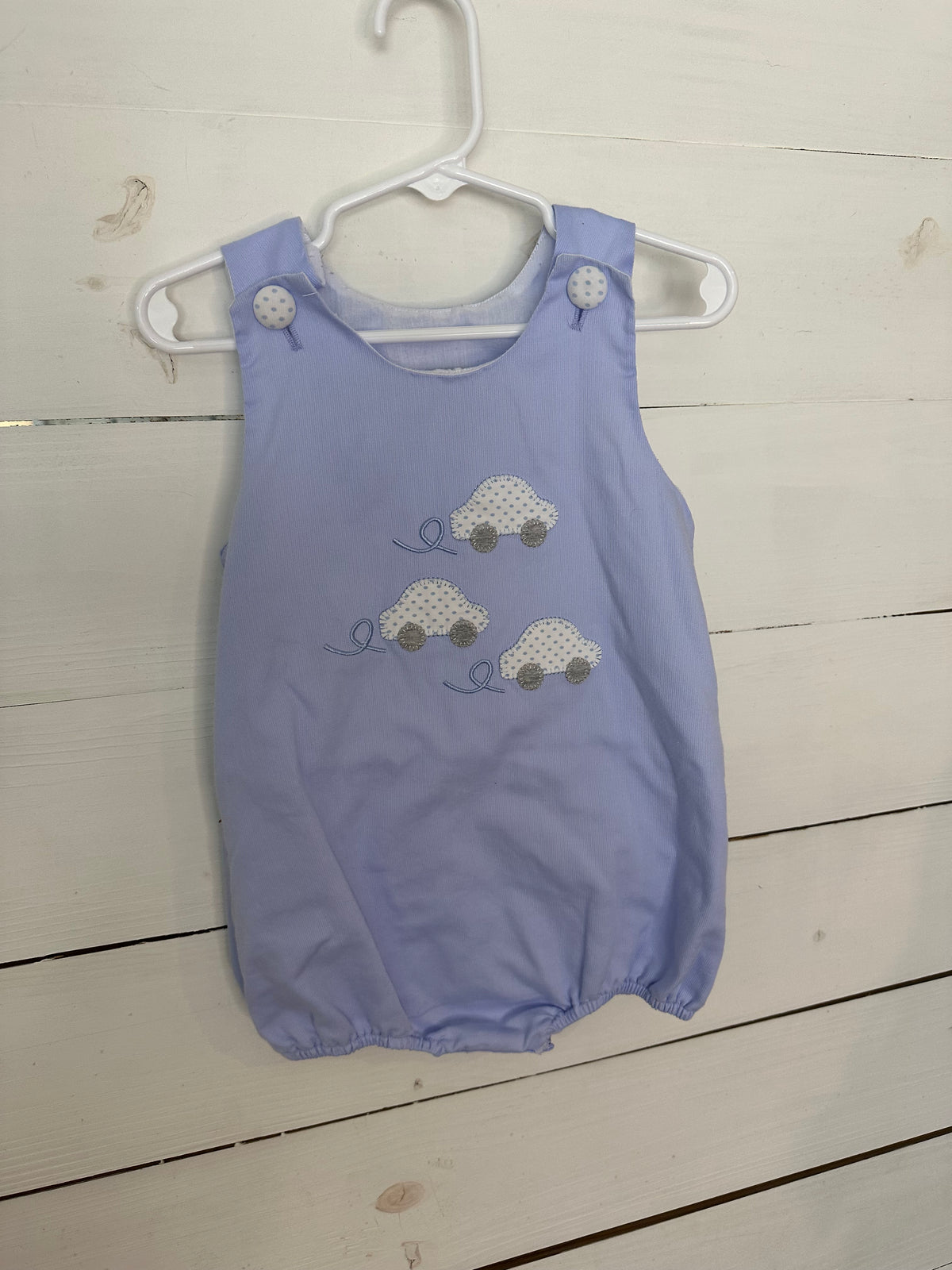 24M - The Smocking Place - Blue Bubbles with Appliqued Cars