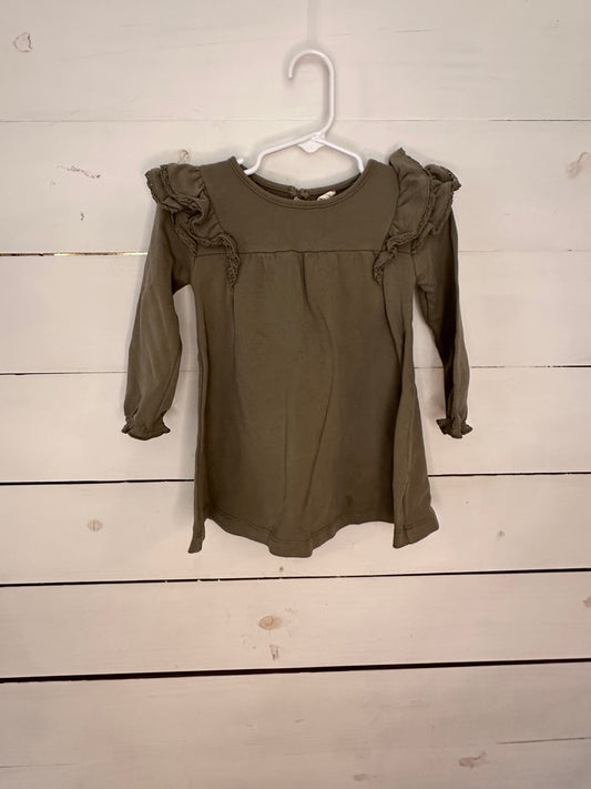 18-24M - Quincy Mae Olive Green Baby Doll Dress