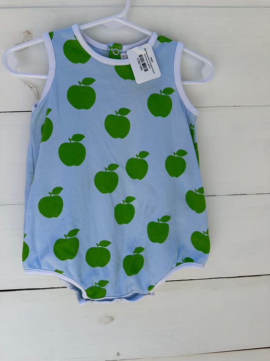 TBBC Play suit blue with green apples