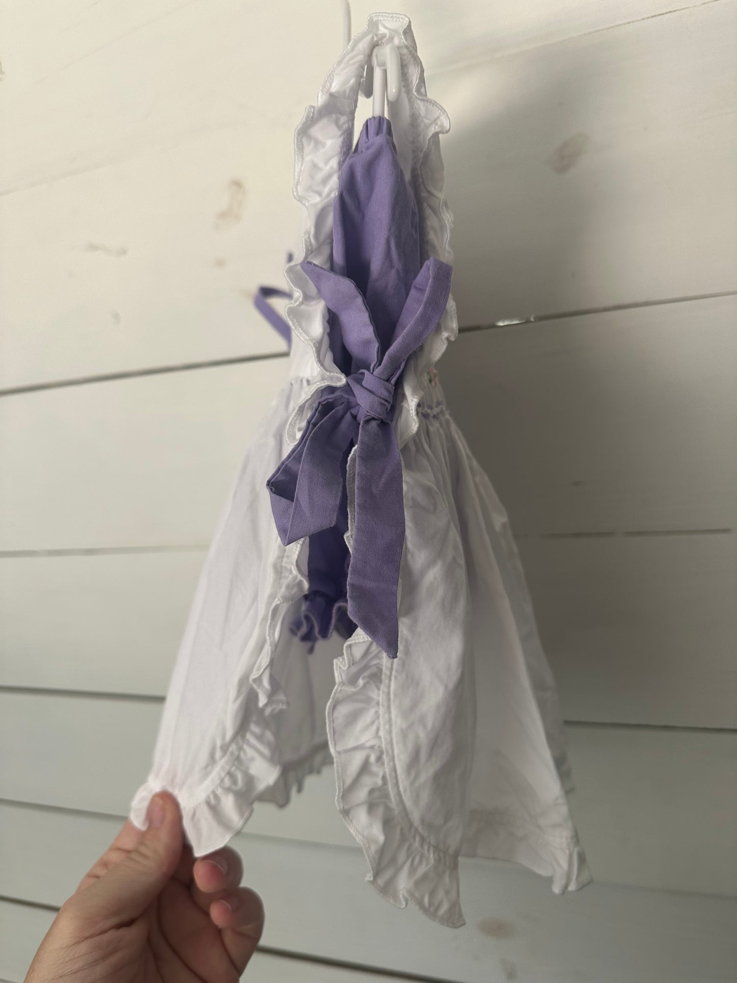 12M - Fantaisie Kids Purple & Pink Detailed Smocked Bloomer Set