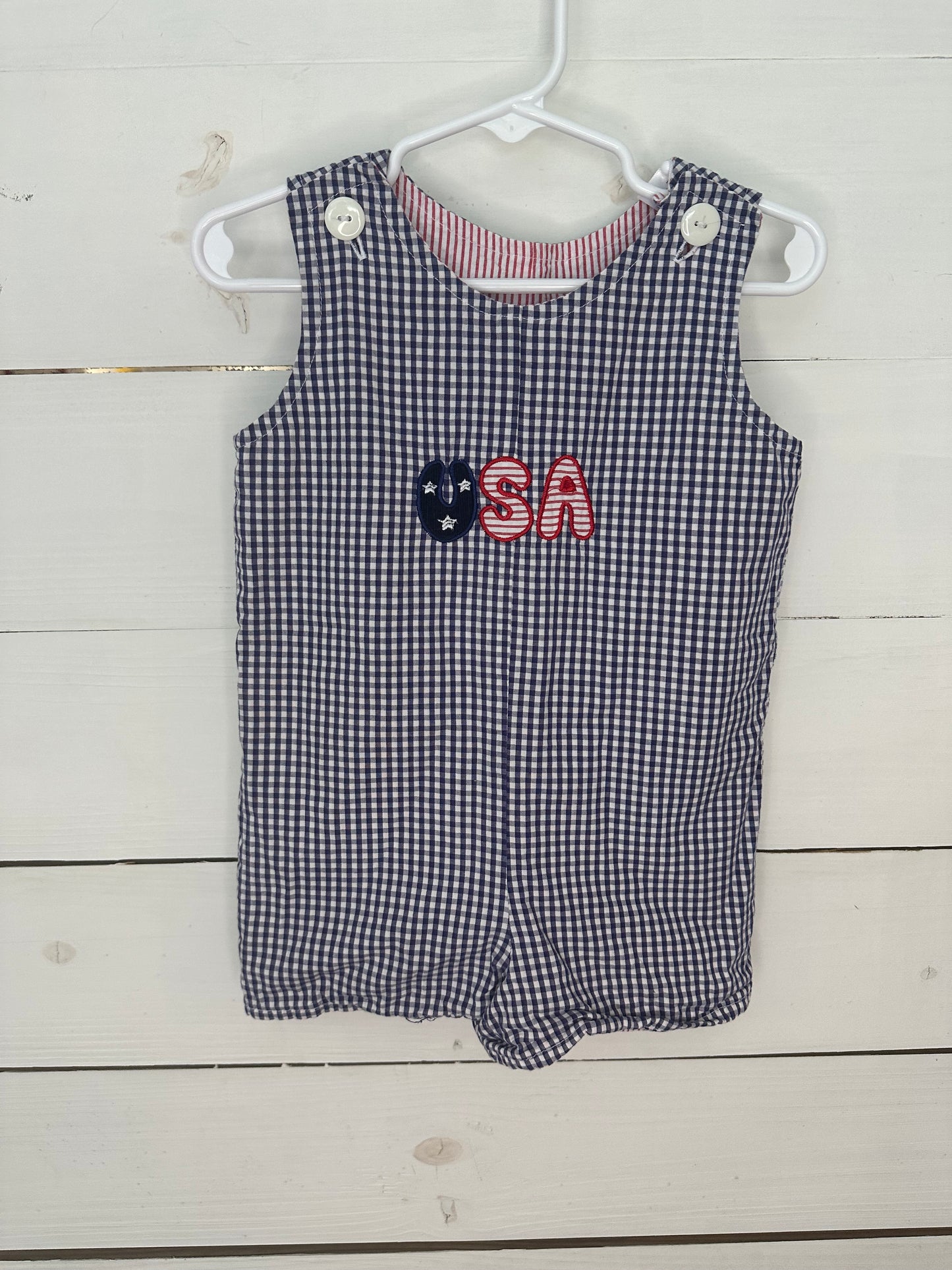 18-24M - Wiggles & Giggles USA Blue Gingham Jon Jon