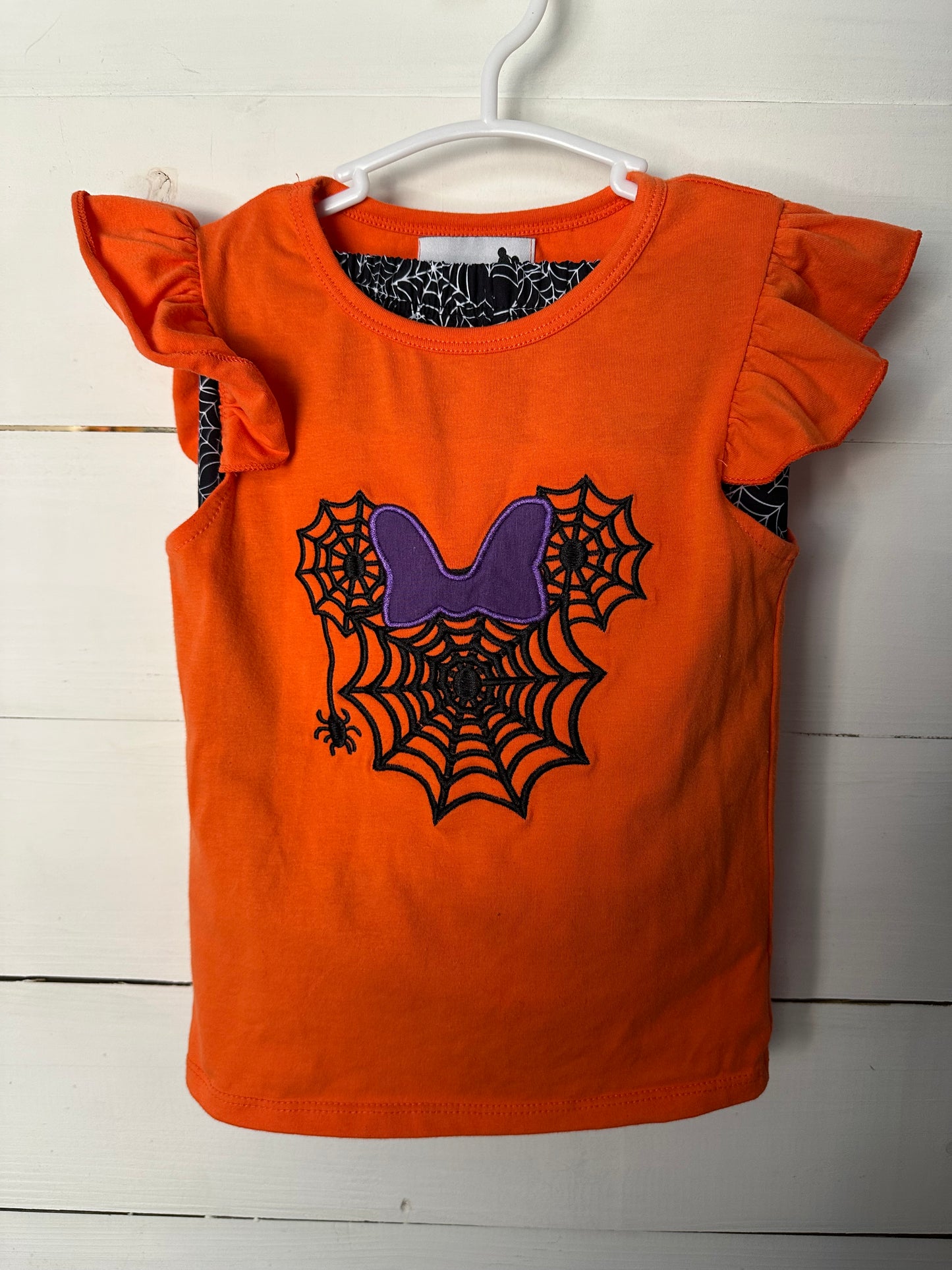 4T - Magic Kingdom Boutique Mickey Mouse Spider and Bow Shirt and Matching Ruffle Shorts