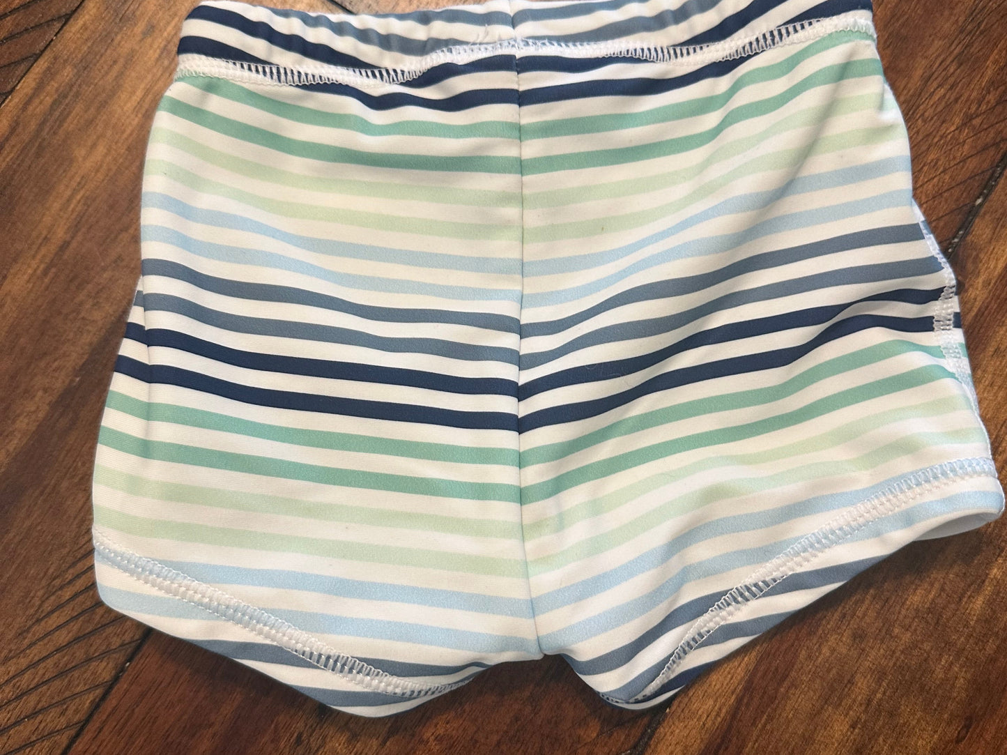 6-12M Rugged Butts Blue Striped Swim Shorties