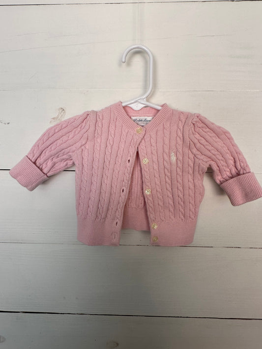 3M - Ralph Lauren Pink Cable Knit Cardigan