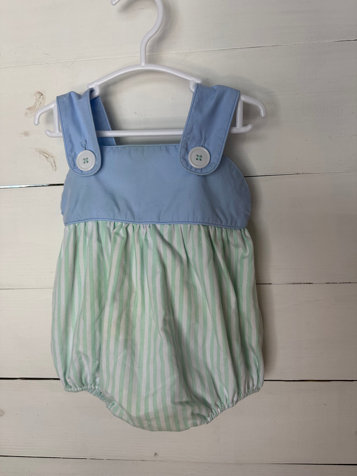 12-18M - TBBC Mint & Blue Bingham Bubble