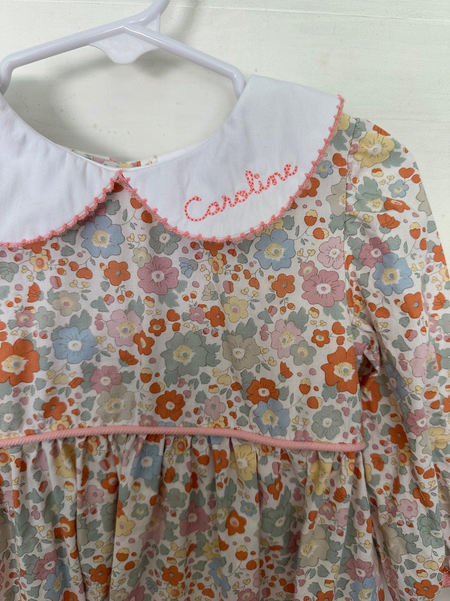 18M - Shrimp & Grits Flower Dress - Caroline Embroidered Collar