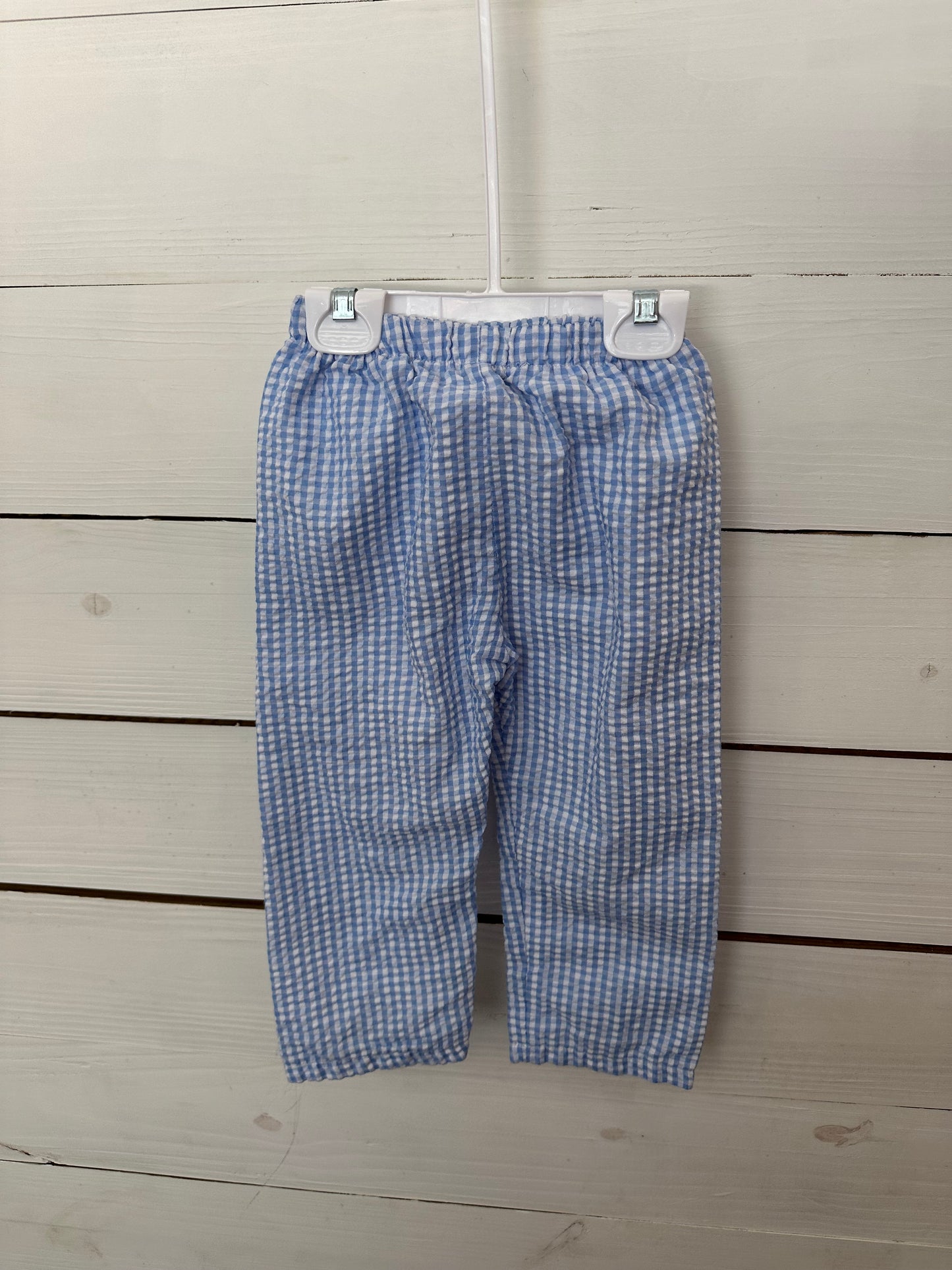 Annie Kate: Blue gingham pull on pants