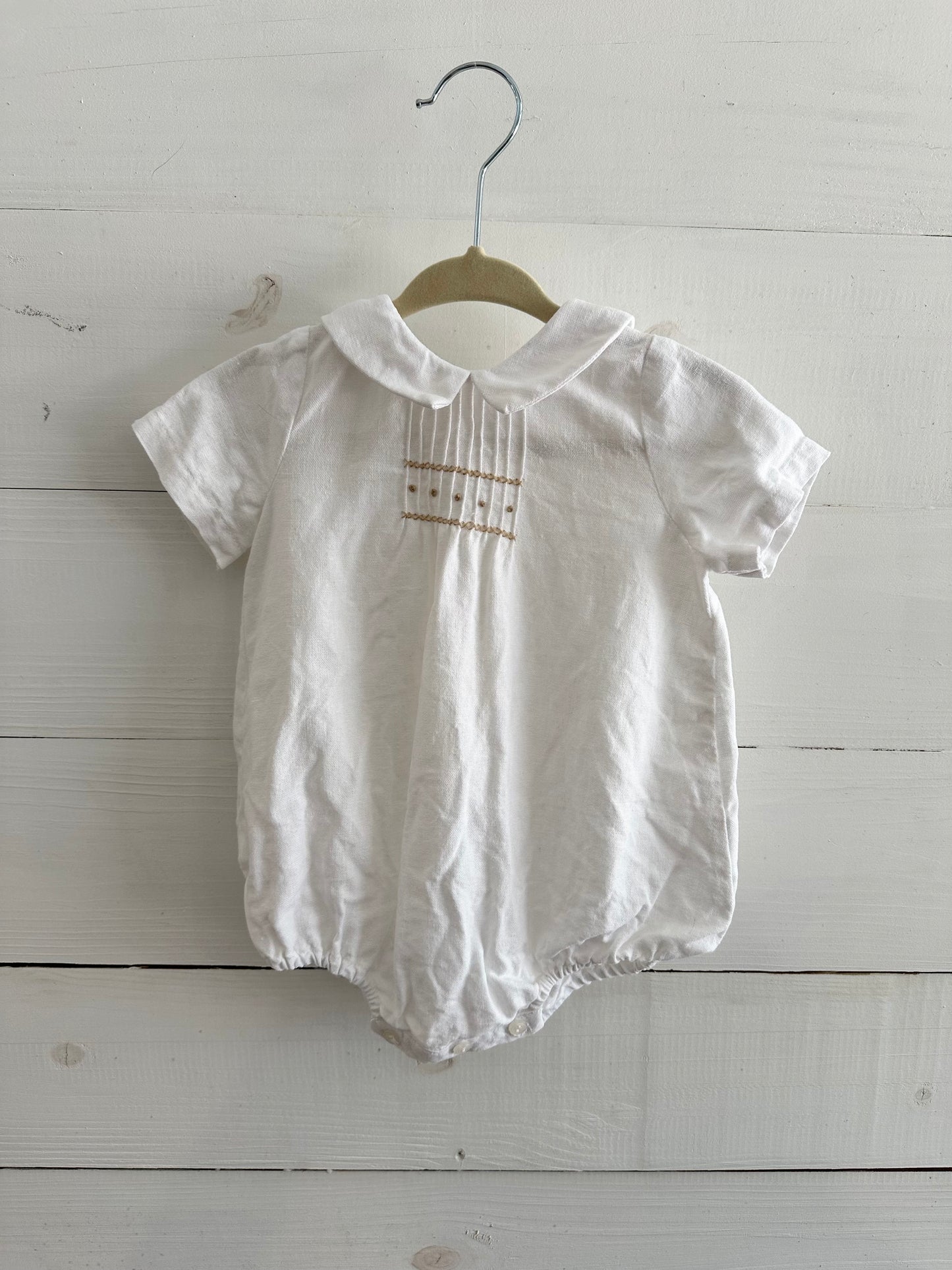 Edgehill Collection Linen Bubble with Tan Embroidery