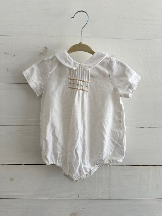 Edgehill Collection Linen Bubble with Tan Embroidery