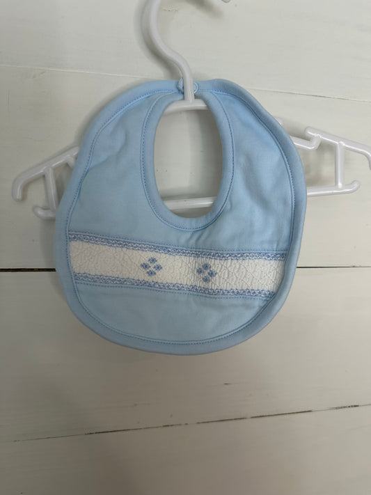 OS - Nella Pima Blue Smocked Bib