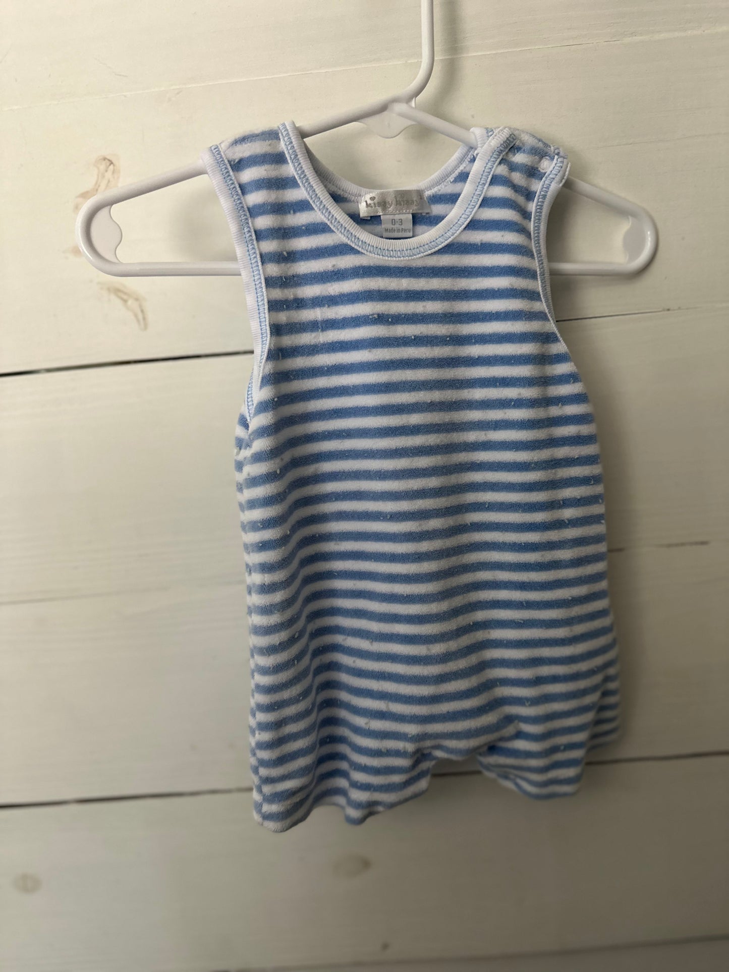 0-3M Kissy Kissy Striped Terry Cloth Romper